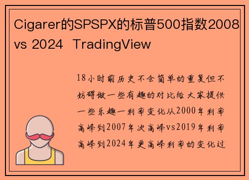 Cigarer的SPSPX的标普500指数2008 vs 2024  TradingView